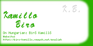 kamillo biro business card